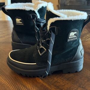 Sorel Black Boots with White Accents